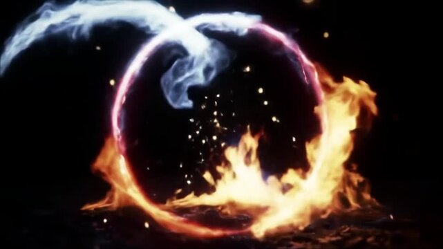 A dynamic visualization of a black hole with swirling light and matter being pulled into the dark center, illustrating deep space and gravity effects.