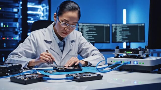 Human Researcher in Digital Forensics Lab