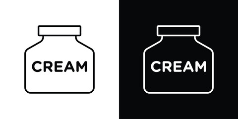 Facial cream icon - stroke design. pixel perfect editable line icons