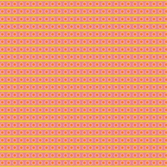 Seamless vector pattern with orange and yellow background and rows of flowers — bright and cheerful, perfect for wrapping paper, kids’ designs, or fabric prints.