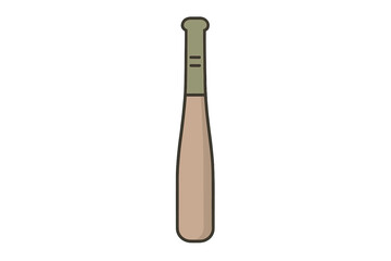Simple wooden baseball bat icon featuring detailed grip