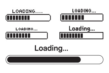 Collection of Black and White Loading Bars