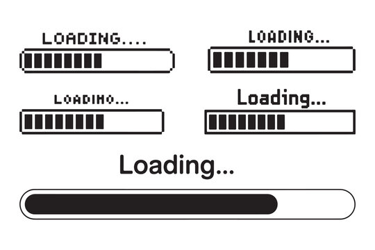 Collection of Black and White Loading Bars