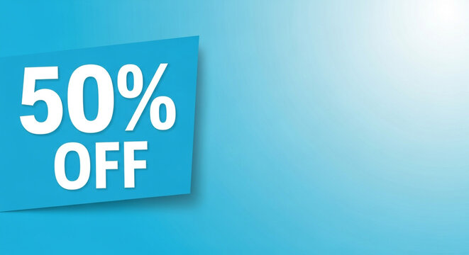Score amazing savings with this bold 50% off sale banner, perfect for driving customer excitement and boosting your sales immediately!