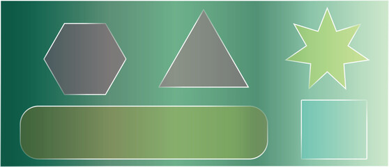 Abstract Geometric Shapes on Green Background