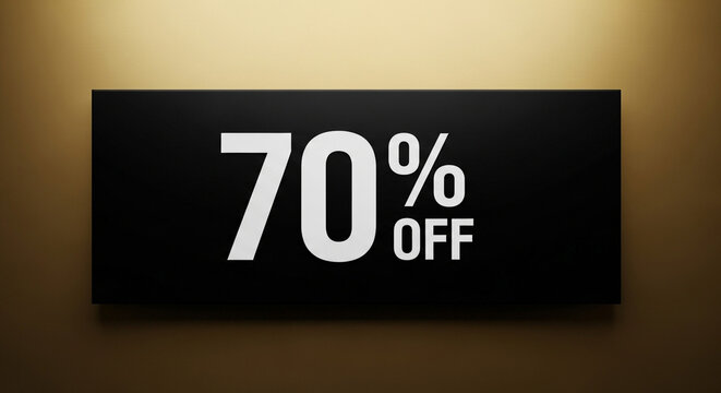 Massive seventy percent off sale announcement banner creates urgency for incredible limited time savings and incredible shopper deals