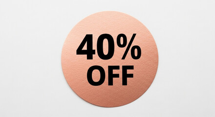 Grab this amazing 40 percent off sale sticker to boost your business promotions and attract eager shoppers to your incredible offers