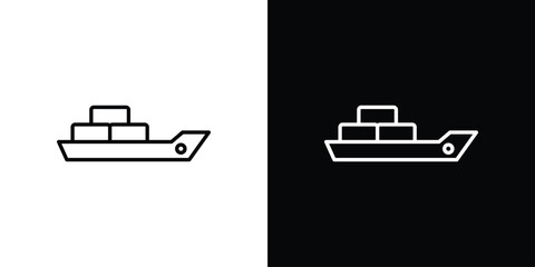 Logistic ship icon - stroke design. pixel perfect editable line icons