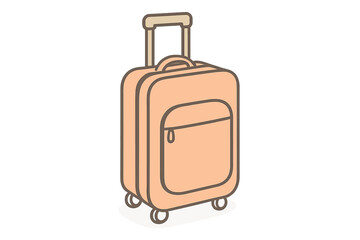 Rolling suitcase with telescopic handle and front zippered pocket