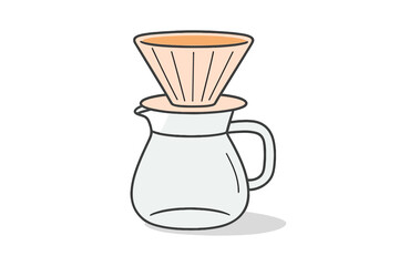 Manual pour over coffee maker with glass carafe and filter cone