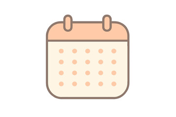 Minimalist calendar symbol with soft pastel colors and rounded corners