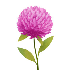 An Icon illustration, vibrant globe amaranth flower isolated on a white background, vector, simple flat 2D icon, minimalist design, EPS, simple illustration	