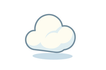 Simple white cloud icon with soft blue shadow effect