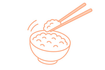 Outline icon of chopsticks picking up rice from a bowl