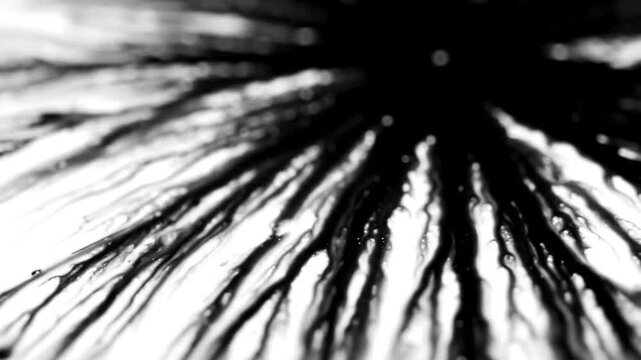 Abstract Black Ink Explosion on White Background Visual.