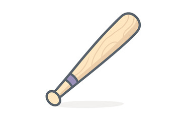 Wooden baseball bat icon with subtle wood grain texture