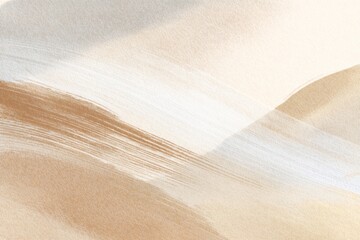 Obraz premium watercolor abstract composition with soft beige and cream brush strokes, minimal calm aesthetic