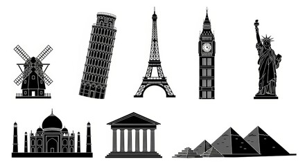 Obraz premium World Landmarks Icon Set