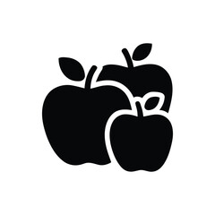 Three stylized black apple icons representing healthy fresh fruit.