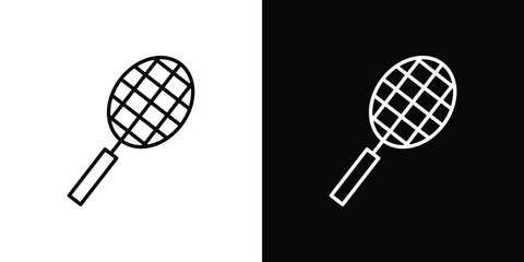 Tennis racket icon - stroke design. pixel perfect editable line icons