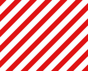 Fototapeta premium Red and white diagonal stripes background vector illustration. Candy cane pattern for Christmas or New Year concept, flat lay. Stripe pattern for gift wrap, fabric pattern, textile, tile and wallpaper