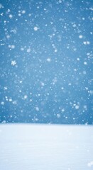 Serene snowfall: a tranquil view of winter's gentle descent in minimalist style