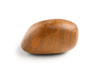 Brown pebble stone on white background