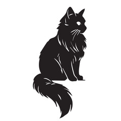 Adorable Domestic Cat Sitting and Looking Curiously at Camera