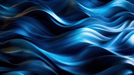 Obraz premium The mesmerizing texture of blue silk flows in gentle waves, creating a captivating and abstract visual that represents fluidity and elegance in motion.
