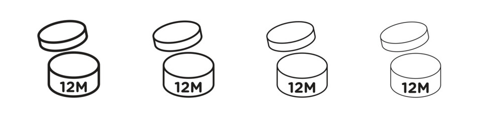 12M icon outline symbol. Editable Stroke collection.