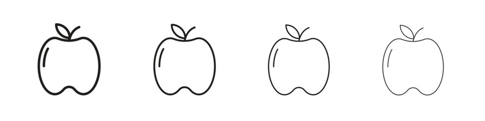 Apple icon outline symbol. Editable Stroke collection.