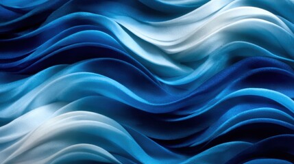 Obraz premium A stunning visual of flowing blue satin fabric, undulating gracefully to create a calming and sophisticated appearance, perfect for textile design and artistic presentations.
