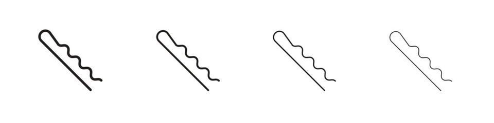 Bobby pin icon outline symbol. Editable Stroke collection.