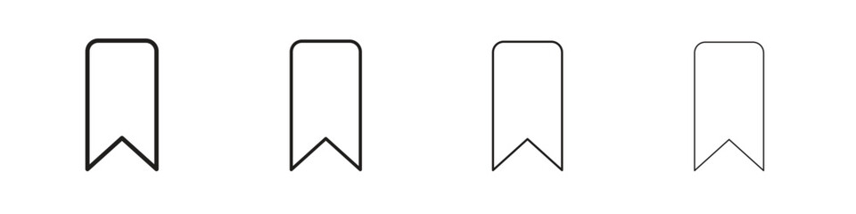 Bookmark icon outline symbol. Editable Stroke collection.