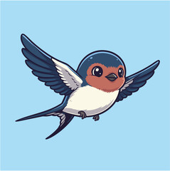 Charming little bird in graceful flight, a delightful symbol of spring and happiness