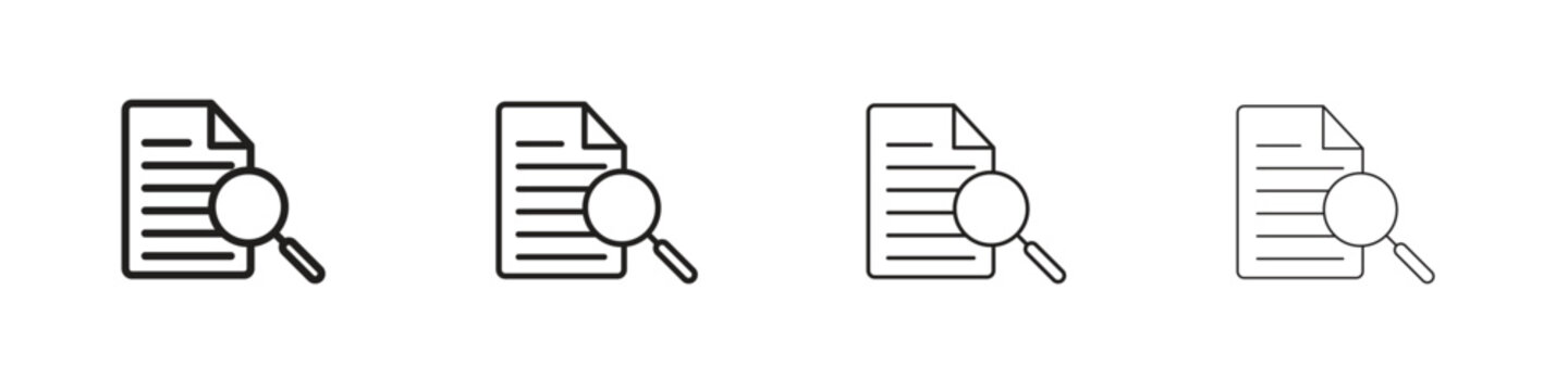 Case studies icon outline symbol. Editable Stroke collection.