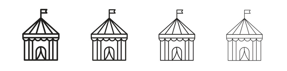 Circus tent icon outline symbol. Editable Stroke collection. © Hunt