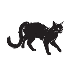 Adorable Domestic Cat Sitting and Looking Curiously at Camera