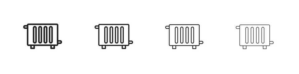 Conditioner heater icon outline symbol. Editable Stroke collection.