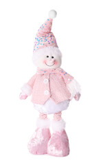 Cute snowman figure isolated on white. Christmas celebration