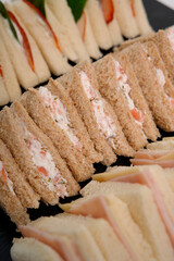 Assortment of finger tea sandwiches for catering event