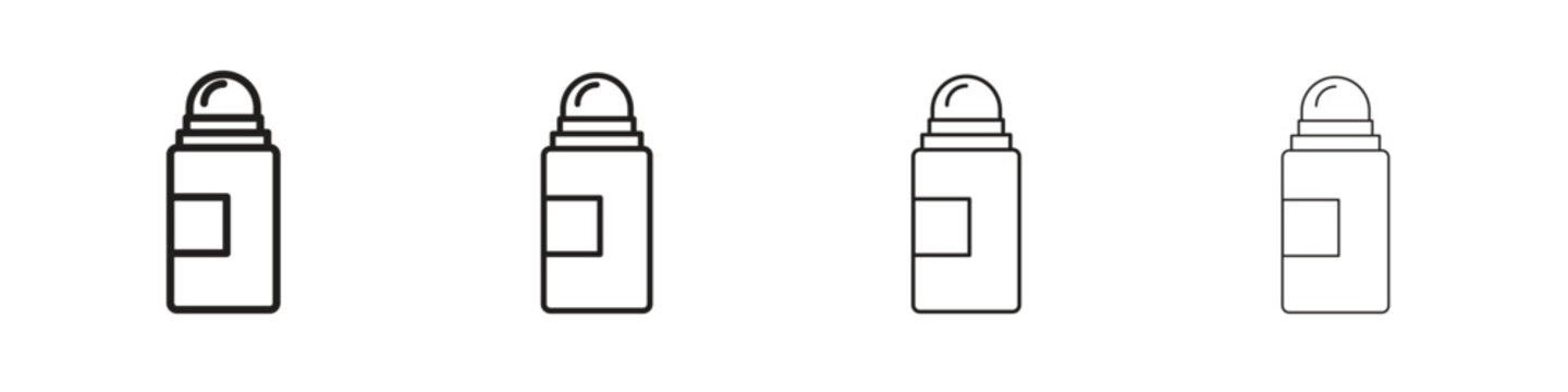 deodorant icon outline symbol. Editable Stroke collection.