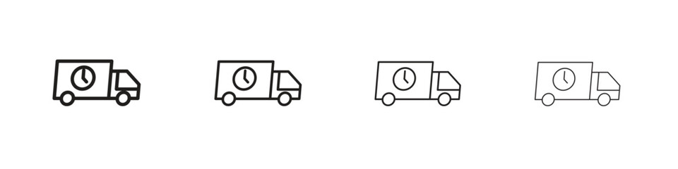 Express delivery icon outline symbol. Editable Stroke collection.