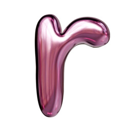 Alphabet number and symbol 3d word render Pink Glossy Metallic Tubular Symbol