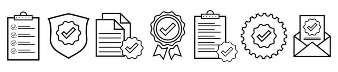 Checkmark Icon Set for Approval and Verification