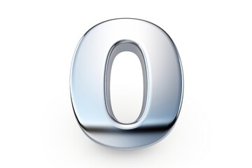0 number letter Chrome material white background circle symbol.