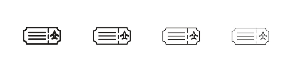 Flight tickets icon outline symbol. Editable Stroke collection.