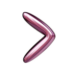 Alphabet number and symbol 3d word render Pink Glossy Metallic Tubular Symbol