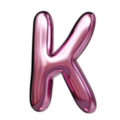 Alphabet number and symbol 3d word render Pink Glossy Metallic Tubular Symbol
