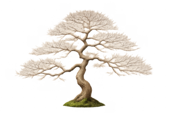 Bonsai tree symbolizing winter nature and japanese art